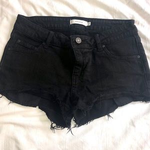 Talula Aritzia Black Jean Shorts Cut offs